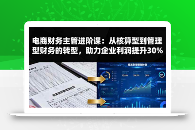 (10.8)电商财务主管进阶课：从核算型到管理型财务的转型，助力企业利润提升30%