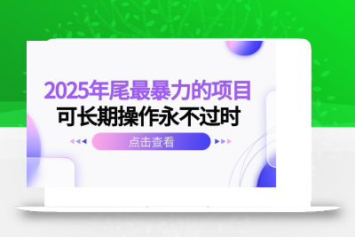 (10.19)2025年尾最暴力的项目可长期操作永不过时
