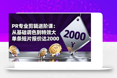 (10.24)PR专业剪辑进阶课：从基础调色到特效大片的进阶技能，单条短片报价达2000