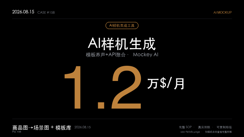 「AI样机生成工具赚钱SOP拆解：独立开发者靠