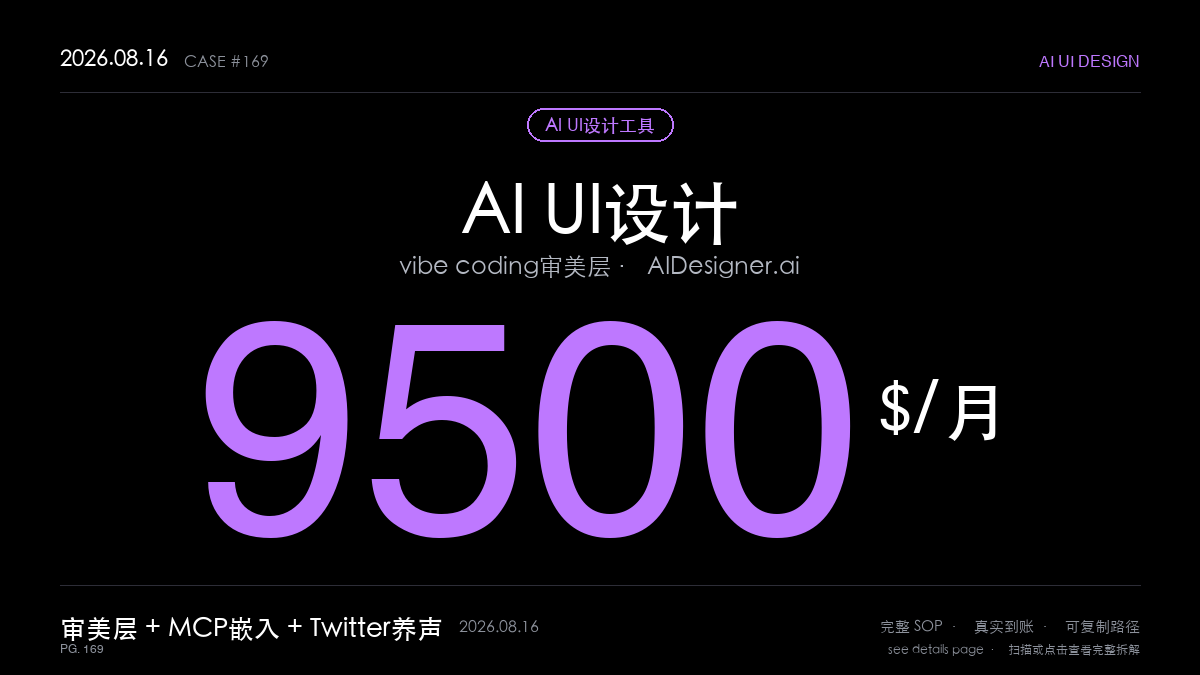 「AI UI设计工具赚钱SOP拆解:独立开发者靠