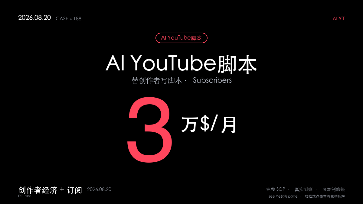 「AI YouTube脚本生成赚钱SOP拆解:单人靠