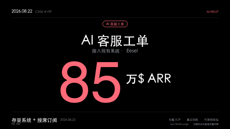 「AI 客服工单赚钱SOP拆解：靠