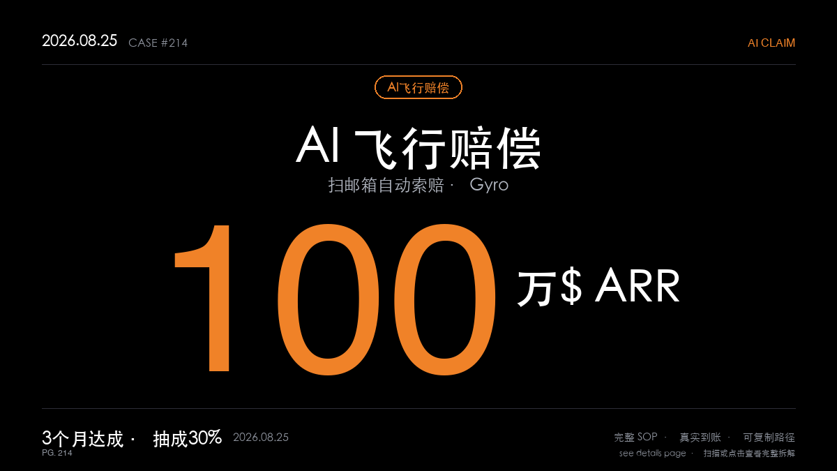 「AI飞行赔偿赚钱SOP拆解:创始人靠